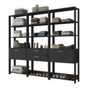 Ver imagem 2 de Guarda-roupa Closet Modulado Texas 2 Portas 2 Gavetas 219cm Multimóveis Mp4793 Preto