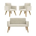 Ver imagem 1 de Kit Namoradeira + 2 Poltronas Bege