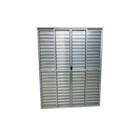 Porta Balcão 6 Folhas Aluminio Brilhante c/ Trinco 2,10x1,80