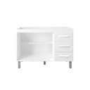 Ver imagem 3 de Balcão para Pia Bianca sem Tampo 120 cm 2 Portas 3 Gavetas Moblis: Branco