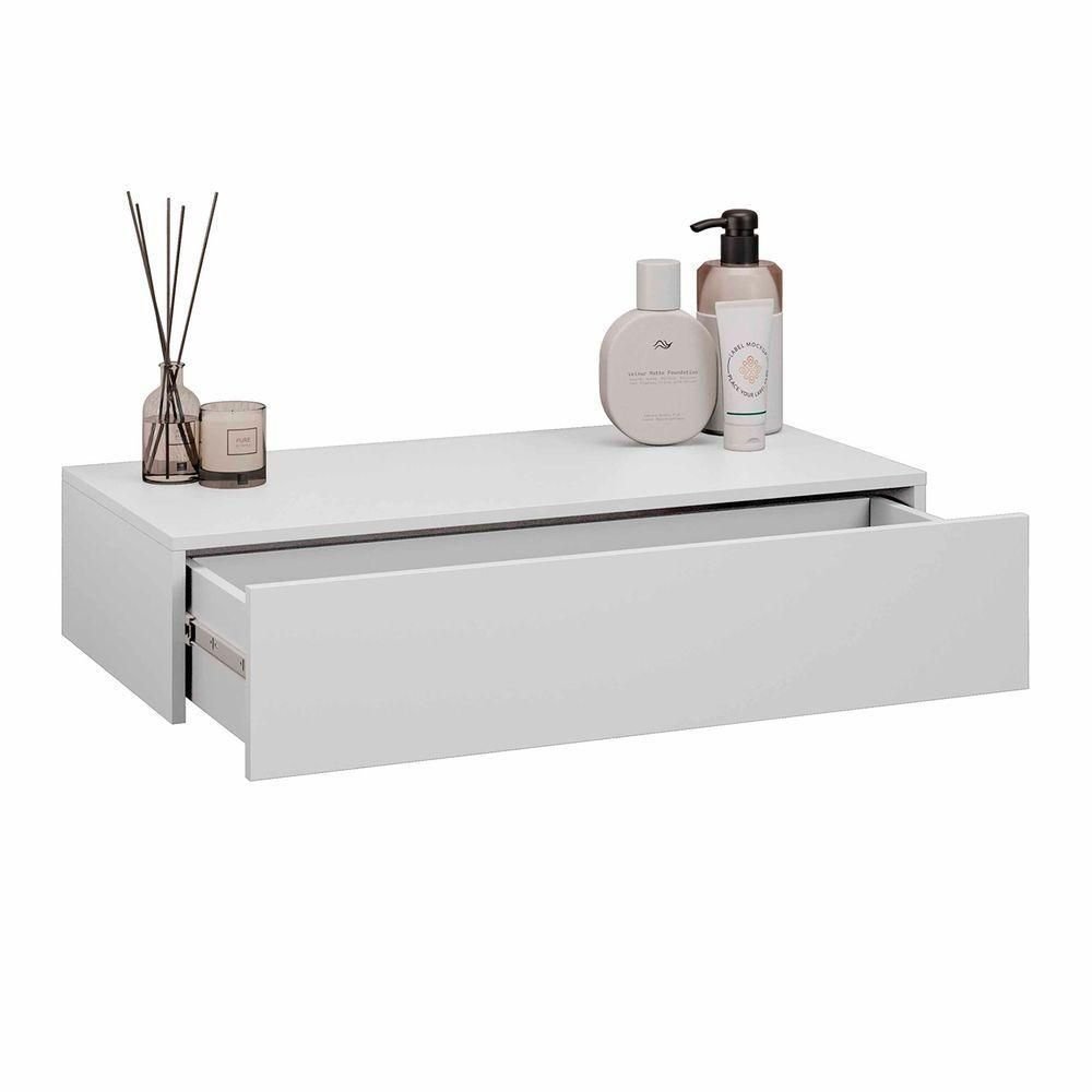 Penteadeira Suspensa 60cm 1 Gaveta Carina Z34 Branco - Mpozenato