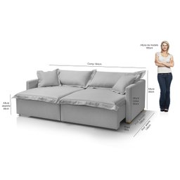 Sofá Cama Portinari 2 Lugares Retrátil 184 Cm Redenobre:cinza Claro - 9