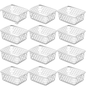 Ver imagem 1 de Kit 12 Cesto Organizador Multiuso Pequeno 12x16  Transparente Armário Gaveta Lavanderia