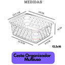 Ver imagem 3 de Kit 12 Cesto Organizador Multiuso Pequeno 12x16  Transparente Armário Gaveta Lavanderia