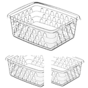 Ver imagem 2 de Kit 12 Cesto Organizador Multiuso Pequeno 12x16  Transparente Armário Gaveta Lavanderia