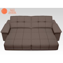 Sofá Nilo 2,30m Retrátil e Reclinável Velosuede Chocolate - NETSOFAS - 6