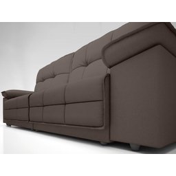 Sofá Nilo 2,30m Retrátil e Reclinável Velosuede Chocolate - NETSOFAS - 3