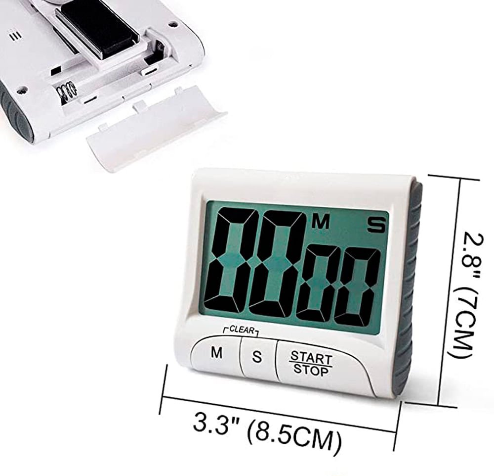 Timer Digital magnético com alarme sonoro e visor LCD para cozinha - 4