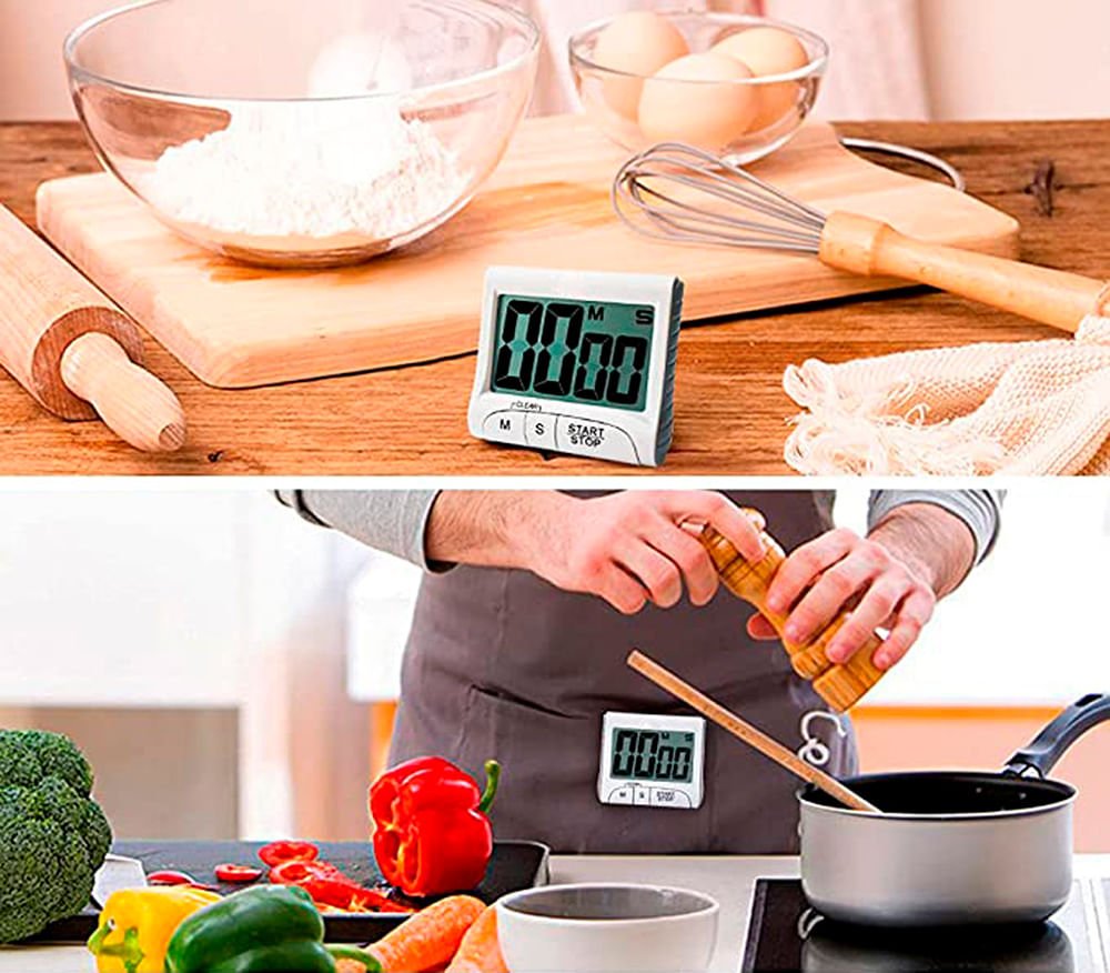 Timer Digital magnético com alarme sonoro e visor LCD para cozinha - 3