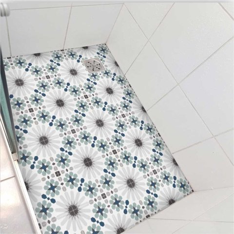 Vinil adesivo piso box ladrilho mediterraneo antiderrapante Colacomigo Adesivo para box 1,20 x 0,80 