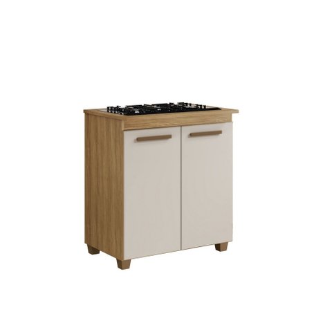 Balcão para Cooktop 5 Bocas Fox Arte Móveis Cinamomo/off White