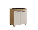 Ver imagem 1 de Balcão para Cooktop 5 Bocas Fox Arte Móveis Cinamomo/off White