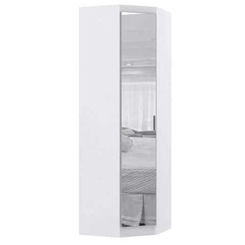 Guarda-roupa Canto Oblíquo Modulado com Espelho 1 Porta Alpes Luciane