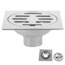 Ver imagem 1 de Ralo Inox 10x10 Banheiro Lavabo Resistente Grande Escoamento Seguro Higienico