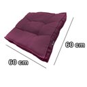 Ver imagem 6 de Almofada Futon Cadeiras Bancos Áreas 60x60 Cm Vinho