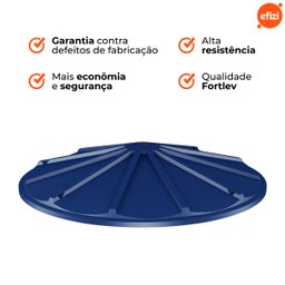 Tampa Caixa D'água Polietileno 1.000l Azul Fortlev - 5