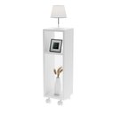 Ver imagem 1 de Mesa de Cabeceira Pequena com Rodinhas 20x20x60cm Branco Quarto Sala