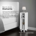 Ver imagem 4 de Mesa de Cabeceira Pequena com Rodinhas 20x20x60cm Branco Quarto Sala