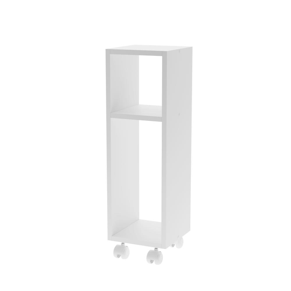 Mesa de Cabeceira Pequena com Rodinhas 20x20x60cm Branco Quarto Sala - 2