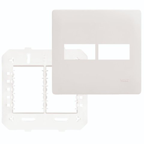 Placa com Suporte 4""x4"" 2 Módulos Horizontal - 3639 - Fame Placa C/suporte 4x4 2 Modulos Horizonta