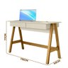 Mesa de Computador Cavalete 2 Gavetas Off White Madeira Old Tebarrot - 4