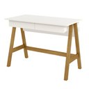 Ver imagem 3 de Mesa de Computador Cavalete 2 Gavetas Off White Madeira Old Tebarrot
