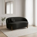 Ver imagem 2 de Sofá Orgânico 2 Lugares c/2 Almofadas Curvo Sala Recepção Amsterdã Boucle Preto - Montanari'S Decor