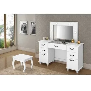 Penteadeira Luapa Seul Camarim com Banqueta - Branca