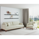 Ver imagem 2 de Sofá 3 Lugares Living Fixo Doha 2,30m em Linho:bege Claro Palha