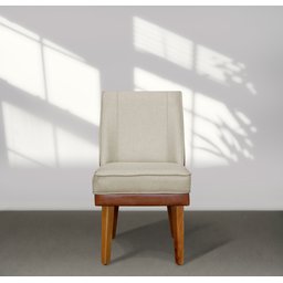 Kit 6 Cadeiras De Jantar Virgínia Compose Linho Bege e Courissimo Nozes - Meu Lar Decorações - 2