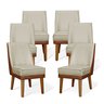 Kit 6 Cadeiras De Jantar Virgínia Compose Linho Bege e Courissimo Nozes - Meu Lar Decorações - 1