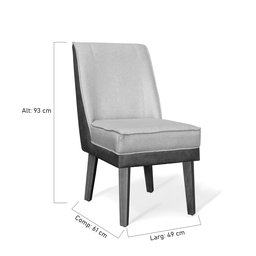 Kit 6 Cadeiras De Jantar Virgínia Compose Linho Bege e Courissimo Nozes - Meu Lar Decorações - 5