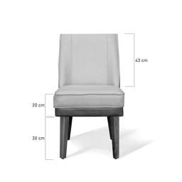 Kit 6 Cadeiras De Jantar Virgínia Compose Linho Bege e Courissimo Nozes - Meu Lar Decorações - 6