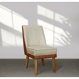 Kit 6 Cadeiras De Jantar Virgínia Compose Linho Bege e Courissimo Nozes - Meu Lar Decorações - 3