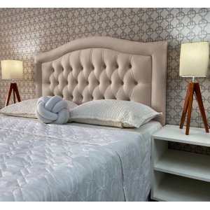 Cabeceira Cama Casal Capitonê Sophia Provençal Corano Bege 60 Rbl