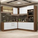 Ver imagem 1 de Armário de Cozinha Completa de Canto 459cm Rustic Branco Glamy Madesa 01