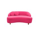 Ver imagem 3 de Namoradeira Sofá Feijão Cancún 150cm Orgânica Couro Rosa Pink