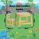 Ver imagem 4 de Conjunto Mesa Mesinha Cadeira Infantil Madeira Freijó/verde