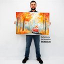 Ver imagem 2 de Quadro Decorativo Raposinha na Floresta em Moldura Caixa Tacolado Moldura Caixa Alta 4,5cm Madeira C