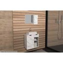 Ver imagem 3 de Armário C/ Balcão Banheiro Suspenso Bn3605 S/ Cuba 60cm e Espelho Bn3602 Mármore Branco - Tecno