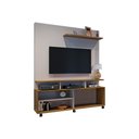 Ver imagem 4 de Estante Home Theater para Tv até 60 Polegadas 1 Porta Star Off White/cinamomo Valdemóveis