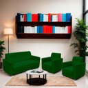 Ver imagem 2 de Sofá + 2 Poltrona para Sala de Estar Moderno Confortável Veneza Suede