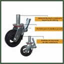 Ver imagem 3 de 1x Rodinha Giratória C Trava Freio P Andaime até 400kg