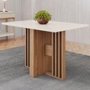 Ver imagem 1 de Mesa de Jantar 4 Lugares 120cm Vidro Canto Reto Zinia Nature/off H02 - Mpozenato