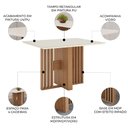 Ver imagem 3 de Mesa de Jantar 4 Lugares 120cm Vidro Canto Reto Zinia Nature/off H02 - Mpozenato