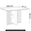 Ver imagem 4 de Mesa de Jantar 4 Lugares 120cm Vidro Canto Reto Zinia Nature/off H02 - Mpozenato
