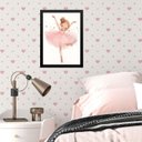 Ver imagem 1 de Quadro Infantil Bailarina Menininha 24x18cm - com Vidro:madeira Branca