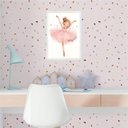 Ver imagem 2 de Quadro Infantil Bailarina Menininha 24x18cm - com Vidro:madeira Branca