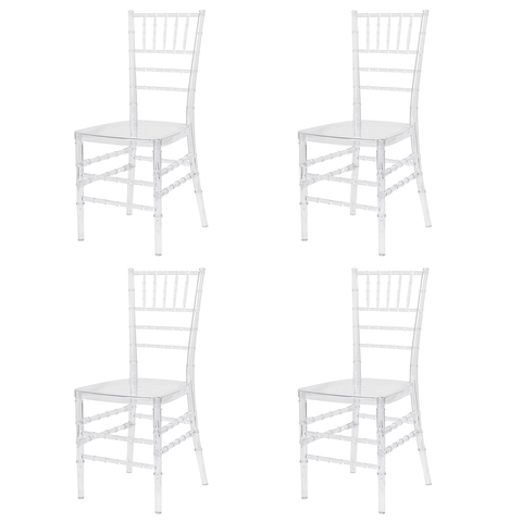 Kit 4 Cadeiras Tiffany Policarbonato Sala Cozinha Jantar Restaurante Eventos Festas Mercado Cadeiras