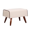 Ver imagem 2 de Poltrona Dekorien Milena Algodão Bege com Puff Premium Decoração